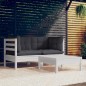 vidaXL Muebles de jardín 3 pzas con cojines antracita madera de pino