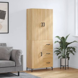 vidaXL Aparador alto madera contrachapada color roble 69,5x34x180 cm