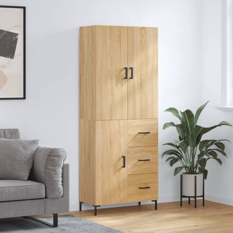 vidaXL Aparador alto madera contrachapada color roble 69,5x34x180 cm vidaXL Aparador alto madera contrachapada color roble 69,5x34x180 cm