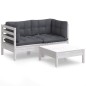 vidaXL Muebles de jardín 3 pzas con cojines antracita madera de pino