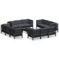 vidaXL Muebles de jardín 13 pzas con cojines antracita madera de pino