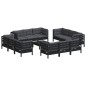 vidaXL Muebles de jardín 13 pzas con cojines antracita madera de pino