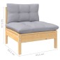 vidaXL Juego de muebles de jardín 13 pzas y cojines madera pino gris vidaXL Juego de muebles de jardín 13 pzas y cojines madera pino gris