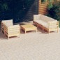 vidaXL Muebles de jardín 6 piezas cojines madera de pino crema vidaXL Muebles de jardín 6 piezas cojines madera de pino crema