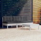 vidaXL Muebles de jardín 4 piezas con cojines antracita madera pino
