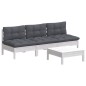 vidaXL Muebles de jardín 4 piezas con cojines antracita madera pino