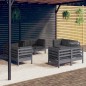 vidaXL Muebles de jardín 8 pzas con cojines antracita madera de pino vidaXL Muebles de jardín 8 pzas con cojines antracita madera de pino