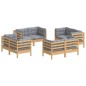 vidaXL Juego de muebles de jardín 8 pzas y cojines madera de pino vidaXL Juego de muebles de jardín 8 pzas y cojines madera de pino