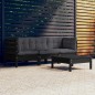 vidaXL Muebles de jardín 4 pzas con cojines madera pino gris antracita