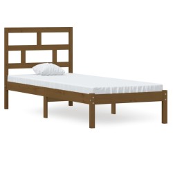 vidaXL Estructura de cama madera maciza marrón miel 75x190 cm