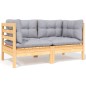 vidaXL Juego de muebles de jardín 9 pzas y cojines madera maciza pino