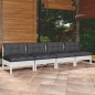 vidaXL Sofá de jardín 4 plazas con cojines madera pino gris antracita vidaXL Sofá de jardín 4 plazas con cojines madera pino gris antracita