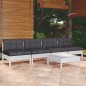 vidaXL Muebles de jardín 5 pzas con cojines antracita madera de pino