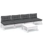 vidaXL Muebles de jardín 5 pzas con cojines antracita madera de pino