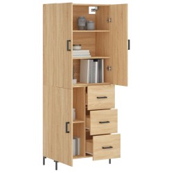 vidaXL Aparador alto madera contrachapada color roble 69,5x34x180 cm