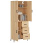 vidaXL Aparador alto madera contrachapada color roble 69,5x34x180 cm vidaXL Aparador alto madera contrachapada color roble 69,5x34x180 cm