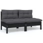 vidaXL Juego de muebles de jardín 9 pzas y cojines madera maciza pino vidaXL Juego de muebles de jardín 9 pzas y cojines madera maciza pino
