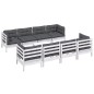 vidaXL Muebles de jardín 9 pzas con cojines madera maciza de pino vidaXL Muebles de jardín 9 pzas con cojines madera maciza de pino