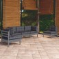 vidaXL Juego de muebles de jardín 5 pzas y cojines madera maciza pino vidaXL Juego de muebles de jardín 5 pzas y cojines madera maciza pino