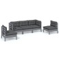 vidaXL Juego de muebles de jardín 5 pzas y cojines madera maciza pino vidaXL Juego de muebles de jardín 5 pzas y cojines madera maciza pino