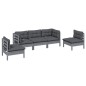 vidaXL Juego de muebles de jardín 5 pzas y cojines madera maciza pino vidaXL Juego de muebles de jardín 5 pzas y cojines madera maciza pino