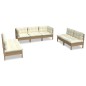 vidaXL Muebles de jardín 7 piezas cojines madera maciza de pino