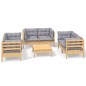 vidaXL Juego de muebles de jardín 7 pzas y cojines madera maciza pino vidaXL Juego de muebles de jardín 7 pzas y cojines madera maciza pino