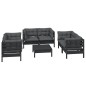 vidaXL Juego de muebles de jardín 7 pzas y cojines madera maciza pino vidaXL Juego de muebles de jardín 7 pzas y cojines madera maciza pino