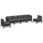 vidaXL Juego de muebles de jardín 6 pzas y cojines madera maciza pino vidaXL Juego de muebles de jardín 6 pzas y cojines madera maciza pino