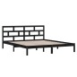 vidaXL Estructura de cama madera maciza negro 135x190 cm vidaXL Estructura de cama madera maciza negro 135x190 cm