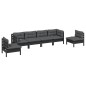vidaXL Juego de muebles de jardín 6 pzas y cojines madera maciza pino vidaXL Juego de muebles de jardín 6 pzas y cojines madera maciza pino