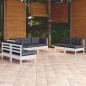 vidaXL Muebles de jardín 7 pzas con cojines madera maciza de pino vidaXL Muebles de jardín 7 pzas con cojines madera maciza de pino