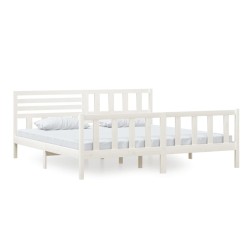 vidaXL Estructura de cama de madera maciza blanca 200x200 cm