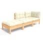 vidaXL Muebles de jardín 3 piezas cojines madera maciza de pino crema vidaXL Muebles de jardín 3 piezas cojines madera maciza de pino crema