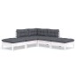 vidaXL Muebles de jardín 5 pzas con cojines blanco madera de pino vidaXL Muebles de jardín 5 pzas con cojines blanco madera de pino