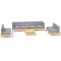 vidaXL Juego de muebles de jardín 9 pzas y cojines madera maciza pino