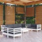 vidaXL Muebles de jardín 9 pzas con cojines madera maciza de pino vidaXL Muebles de jardín 9 pzas con cojines madera maciza de pino
