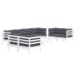 vidaXL Muebles de jardín 9 pzas con cojines madera maciza de pino vidaXL Muebles de jardín 9 pzas con cojines madera maciza de pino