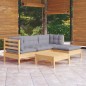 vidaXL Juego de muebles de jardín 5 pzas y cojines madera de pino vidaXL Juego de muebles de jardín 5 pzas y cojines madera de pino