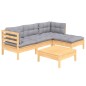 vidaXL Juego de muebles de jardín 5 pzas y cojines madera de pino vidaXL Juego de muebles de jardín 5 pzas y cojines madera de pino