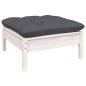vidaXL Muebles de jardín 5 pzas con cojines blanco madera de pino