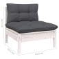 vidaXL Muebles de jardín 5 pzas con cojines blanco madera de pino