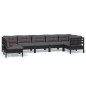 vidaXL Muebles de jardín 7 pzas con cojines negro madera de pino vidaXL Muebles de jardín 7 pzas con cojines negro madera de pino