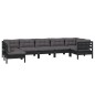 vidaXL Muebles de jardín 7 pzas con cojines negro madera de pino vidaXL Muebles de jardín 7 pzas con cojines negro madera de pino