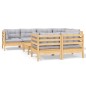 vidaXL Juego de muebles de jardín 8 pzas y cojines madera maciza pino vidaXL Juego de muebles de jardín 8 pzas y cojines madera maciza pino