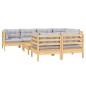 vidaXL Juego de muebles de jardín 8 pzas y cojines madera maciza pino vidaXL Juego de muebles de jardín 8 pzas y cojines madera maciza pino