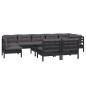 vidaXL Muebles de jardín 10 pzas y cojines negro madera maciza de pino vidaXL Muebles de jardín 10 pzas y cojines negro madera maciza de pino
