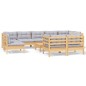 vidaXL Juego de muebles de jardín 10 pzas y cojines madera maciza pino vidaXL Juego de muebles de jardín 10 pzas y cojines madera maciza pino