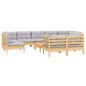 vidaXL Juego de muebles de jardín 10 pzas y cojines madera maciza pino vidaXL Juego de muebles de jardín 10 pzas y cojines madera maciza pino