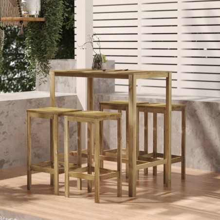 vidaXL Set de bar de jardín 5 piezas madera de pino impregnada